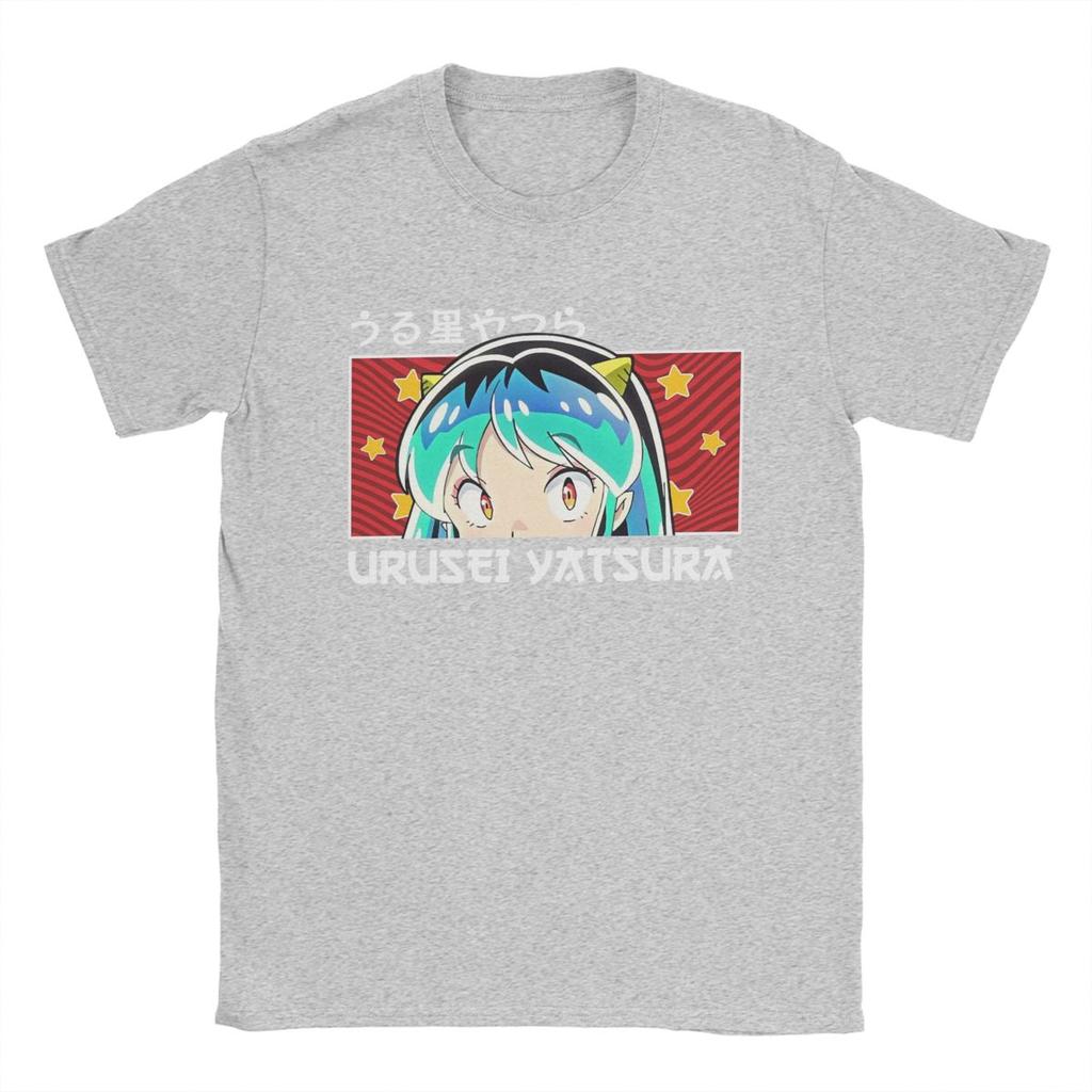 Fantastische Lum Urusei Yatsura T-Shirts Herren Rundhals 100% Baumwolle T-Shirt Anime Kurzarm T-Shirt Geschenkidee Kleidung