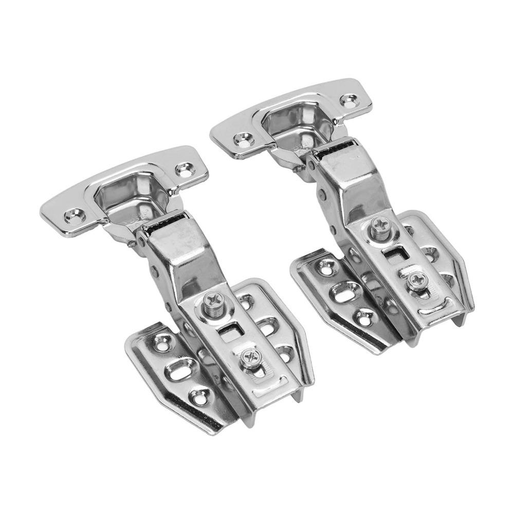 4Pcs Stainless Steel Door Hinge Buffering Damping Hydraulic Hinge Cabinet Hinge Wardrobe Door