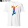 Abstract Colorful Silhouette Badminton Player Unisex T-Shirt | Unique Design