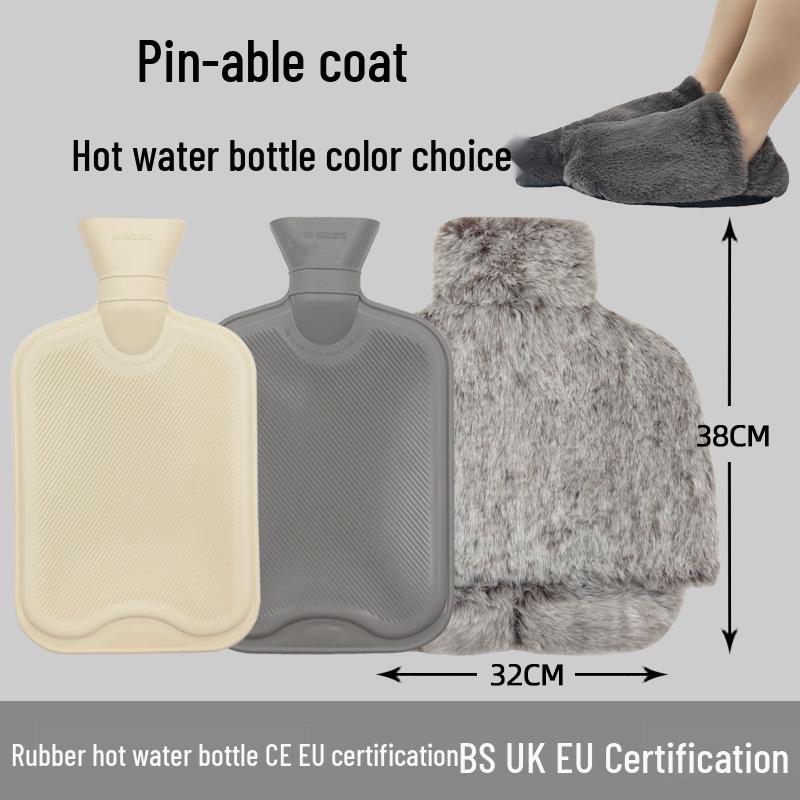 Explosion-Proof Hot Water Bottle: Rubber Design for Stomach and Feet, Long-Lasting Warmth