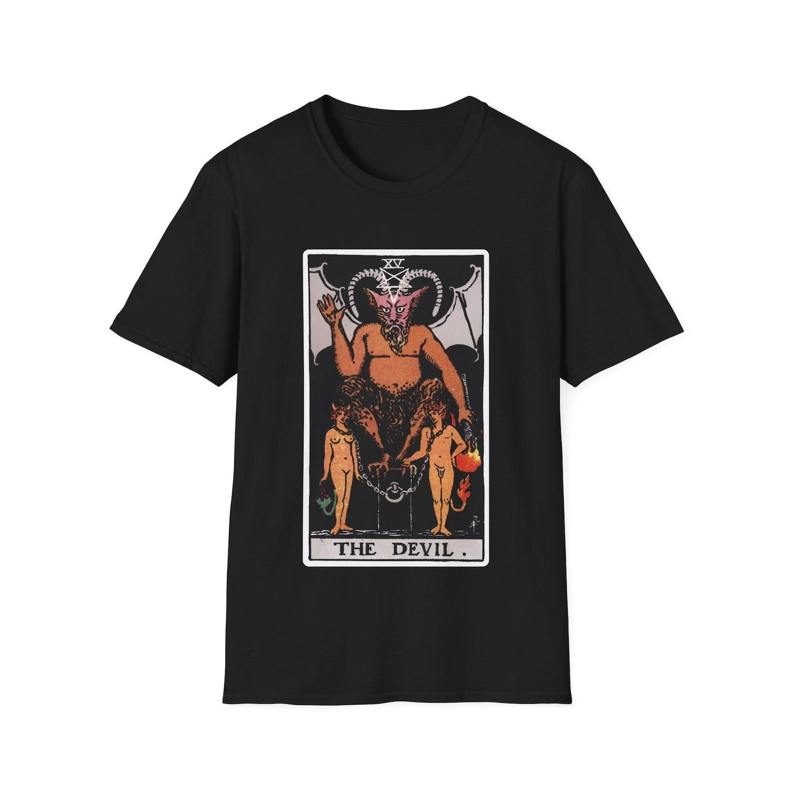 The Devil Tarot Card T-Shirt | Occult Vintage Illustration 3XL
