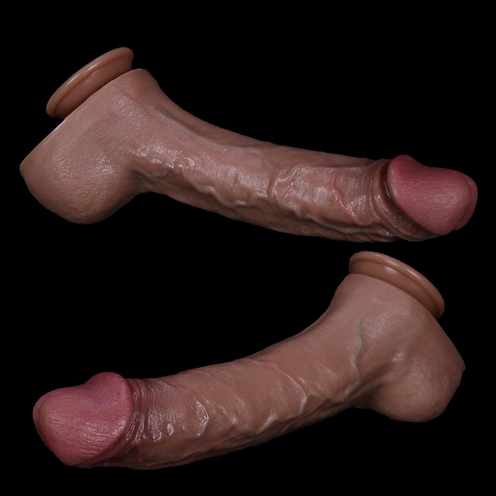 XXL 32CM Realistic 4 Sizes Silicone Dildo with Strong Suction Cup – Thick Dual-Layer Skin Texture, Hands-Free Toy for Women & Couples