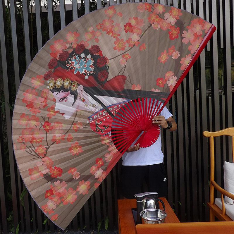 Large Decorative Folding Fan Chinese Classical Peking Opera Prop Fan Wall Mounted Abanico Decorative Background Wall Ventilador