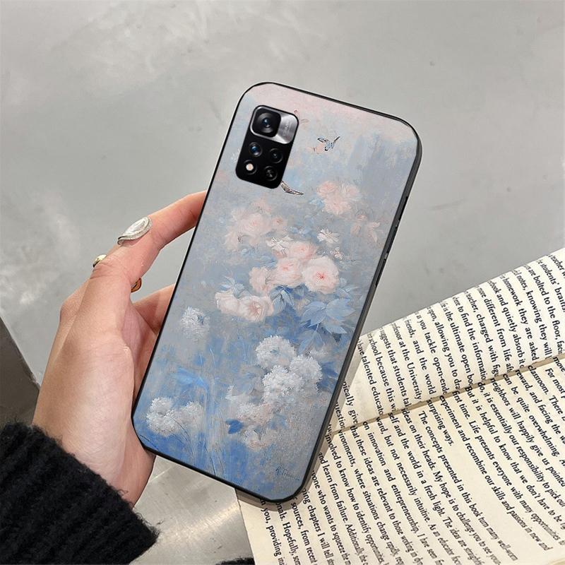 Flower Leaf Art Painting Phone Case For Xiaomi Redmi note 13 12 Pro 11S 11 10 Pro 10S 12S Redmi 13 10 13C
