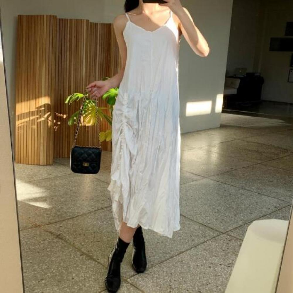 New Arrivals Open Run Long Dress Strappy Pleated Bustier Women