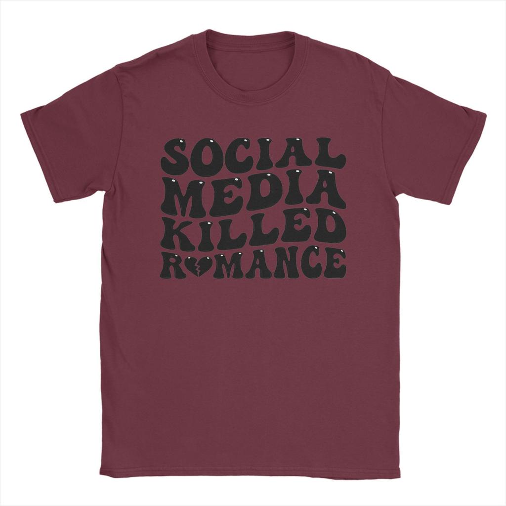 Hipster Social Media Killed RoUnisexce T-Shirt Men O Neck 100% Cotton T Shirts  Short Sleeve Tees Printing Tops