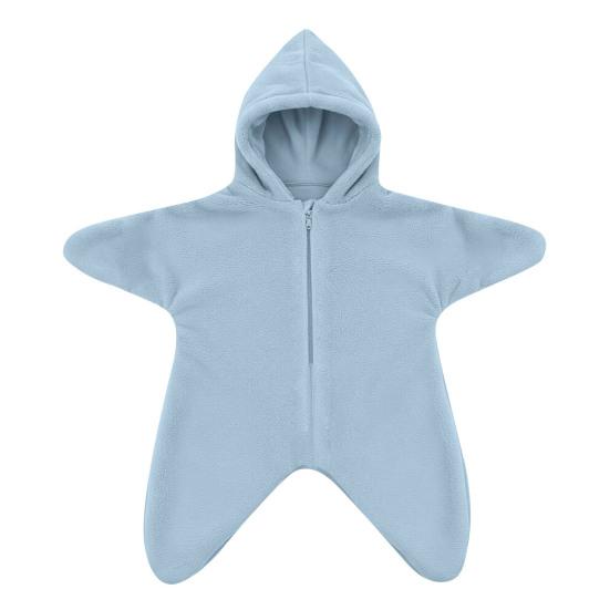Coperta antivento per passeggino, sacco a pelo a forma di stella marina per neonato, copertina morbida in maglia per tutto il corpo con cappuccio comfort per neonato, anti-calcio, caldo, per dormire