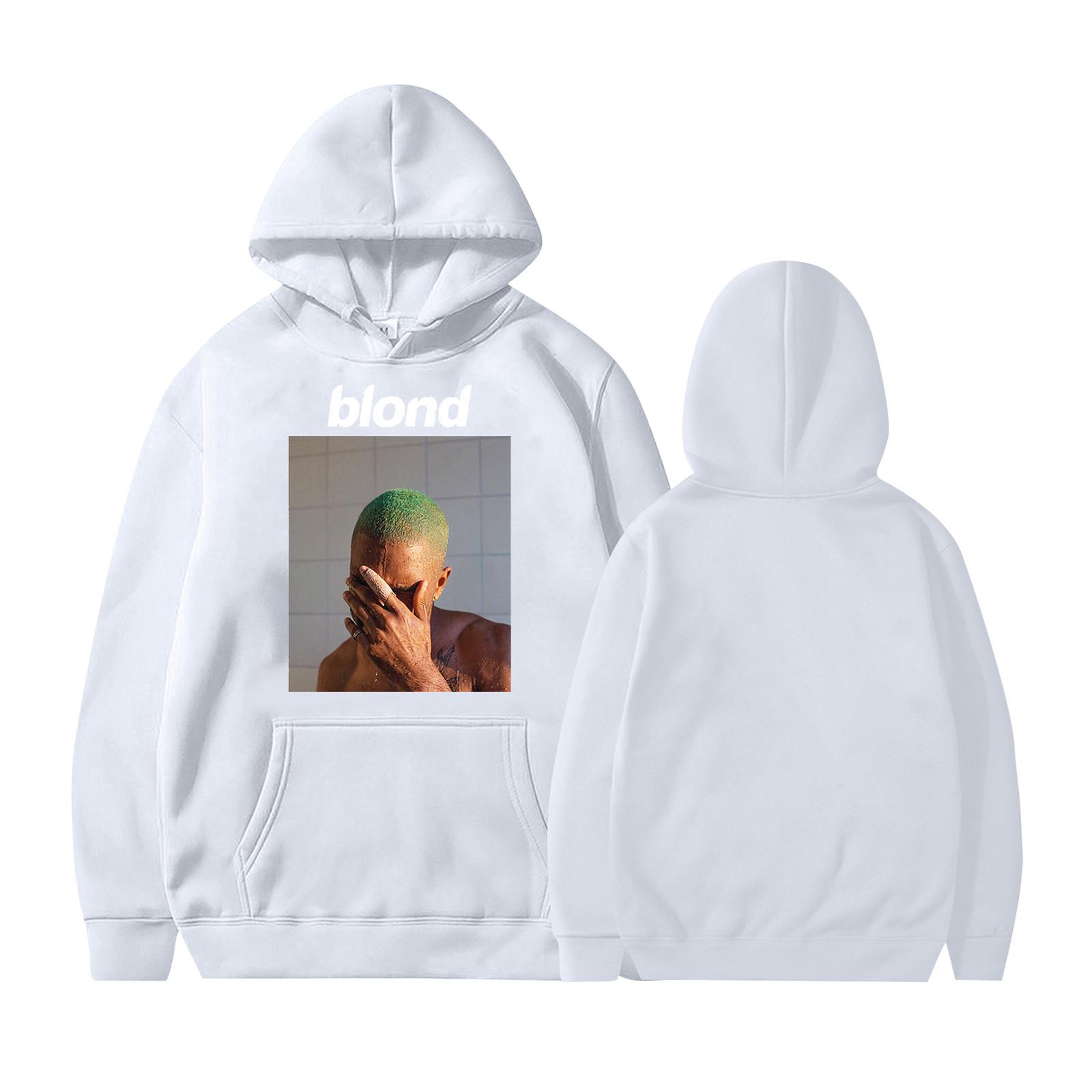 

Женский плюшевый свободный пуловер с длинными рукавами, буквенным принтом и толстовкой из веревки M белый