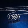 Women'S Silver Chain Necklace Long Zircon Heart Infinity
