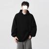 Men's Heavyweight 300G Button-Up Hoodie – Trendy Autumn/Winter Loose Fit, Solid Color, Versatile American Style Sweatshirt Jacket