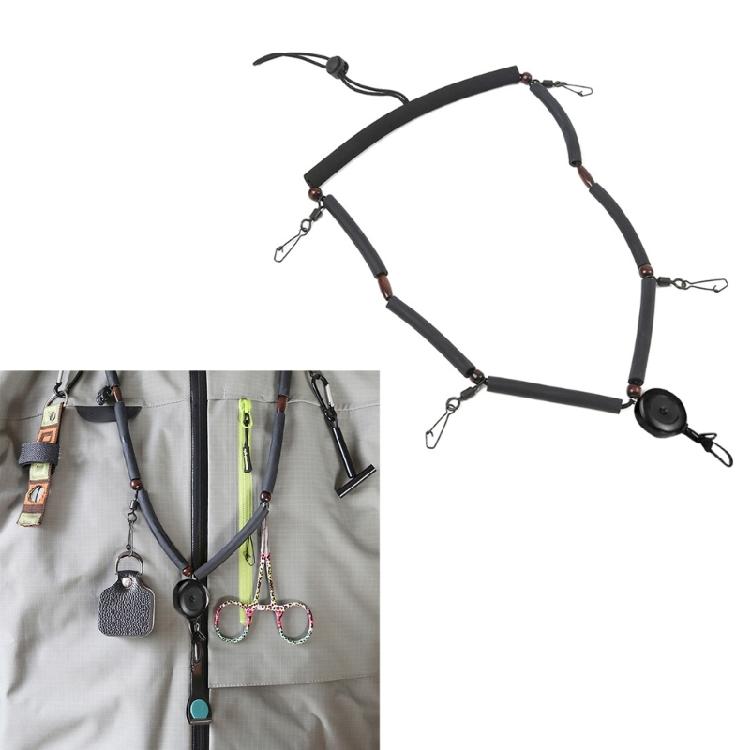 Fishing Tool Holder Lanyard Fly Fishing Accessories Multifunction Fly Fishing Lanyard Necklace with Clip and Retractor