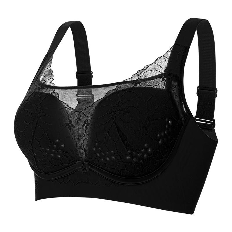 French Lace Bra Women's Gathering Adjustable Bra Sexy Summer Breathable Bra