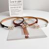 Adjustable Pearl Waist Belt for Women: Thin, Decorative, High-Quality Leather, Perfect for Suits & Coats, Ideal Summer Accessory.