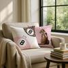Trendy Funky Cheetah Pink Y2K Luck 8 Ball Pillow Covers 18x18 Set of 2,Pink Leopard Decorative Pillowcases,Cheetah Throw Pillow Covers for Couch Sofa