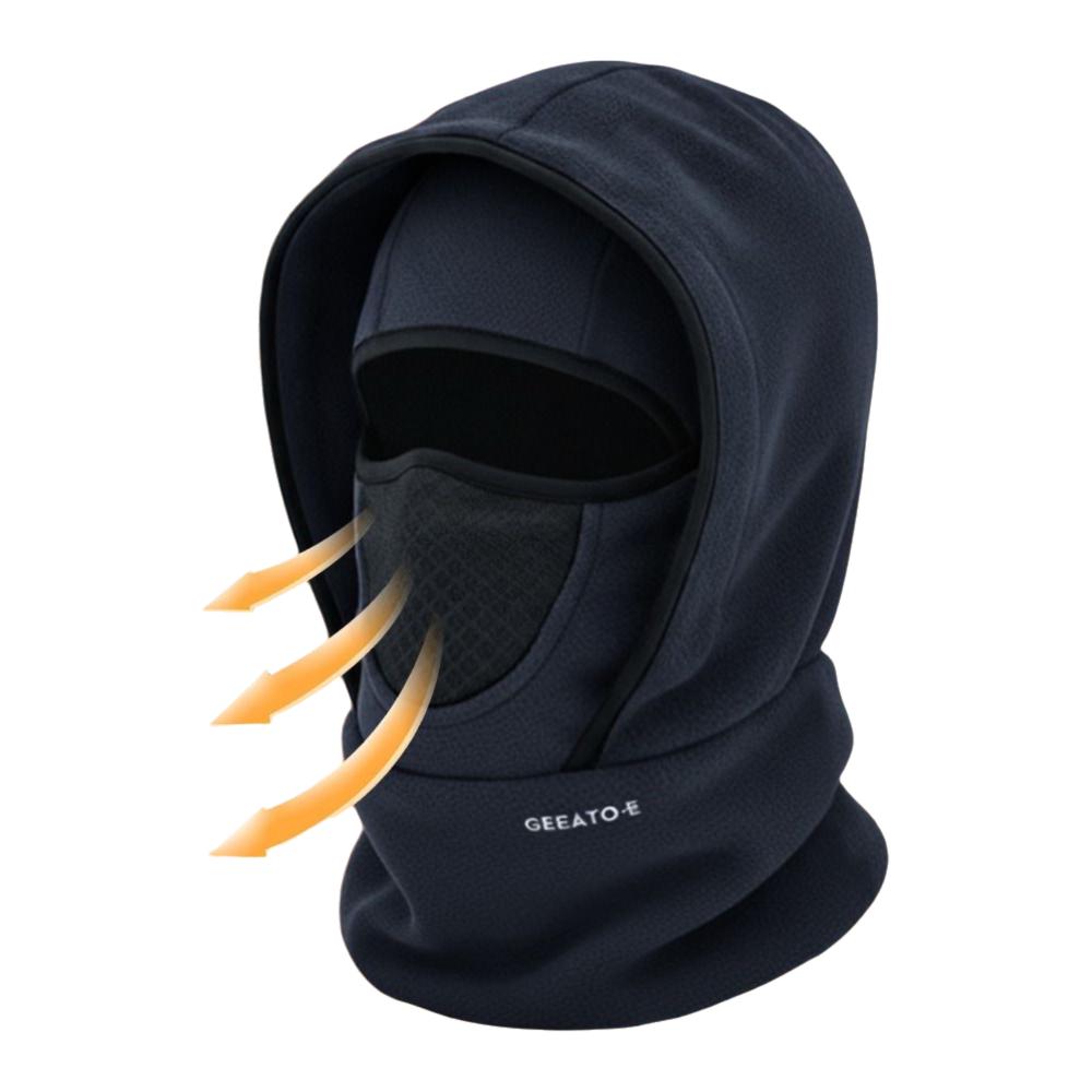 

Casual Waterproof Polar Fleece Balaclava Hat Cycling Skiing for Cold Weather Hooded Neck Warmer Thermal Face Cover for Women Men темно-синього кольору