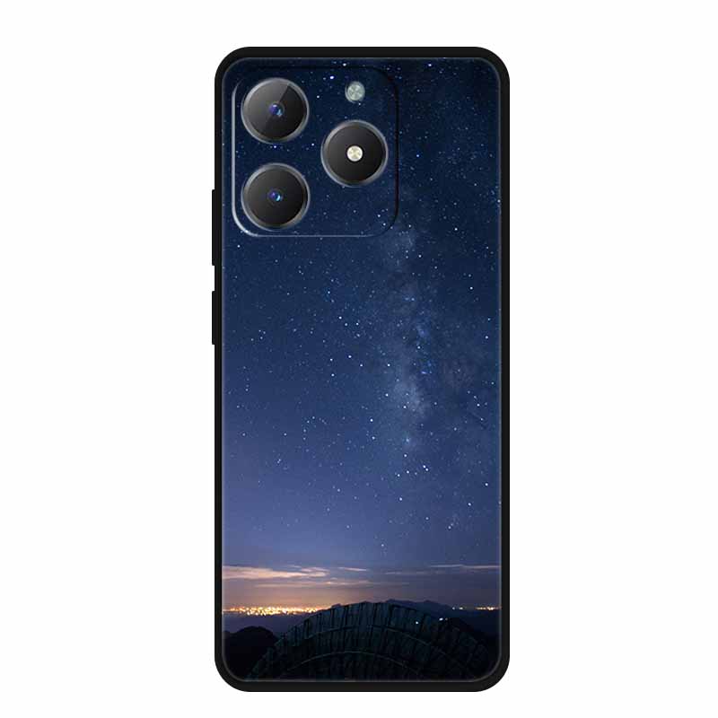 For Realme Narzo N61 Phone Case N 61 Coque Flowers Black Silicone Soft Back Cover For Realme Note 60 Case Note60 Funda Bags Capa