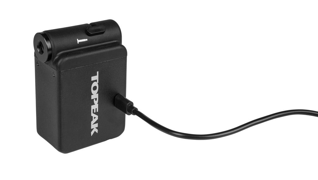 Topeak Digitale Elektropumpe mit Digitalanzeige für Fahrrad Schwarz E-Booster Reifen,
