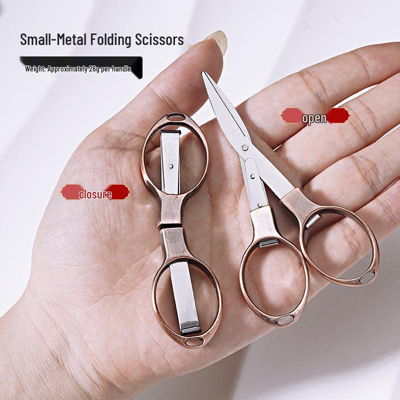 Compact Multi-Functional Zinc Alloy Folding Scissors for Paper Cutting & Outdoor Travel