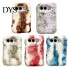Non Bulky Phone Cover Plush Case for IPhoneDuo, Fuzzy Gradient Color with All Inclusive Protection Full Protection, Cute Shockproof Foldable