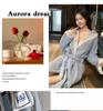 Women's Winter Fleece Long Bathrobe with Velvet - Sexy Bride Morning Robe Pajamas
