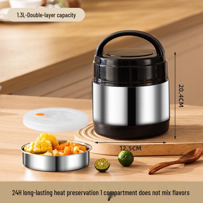 

Stainless Steel Insulated Bento Lunch Box - Anti-Spill, Portable, Round Design 201 Stainless Steel