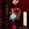 Festive Door Handle Broom Ornament with Bells - Auspicious Hanging Decoration for Housewarming and Entryway.