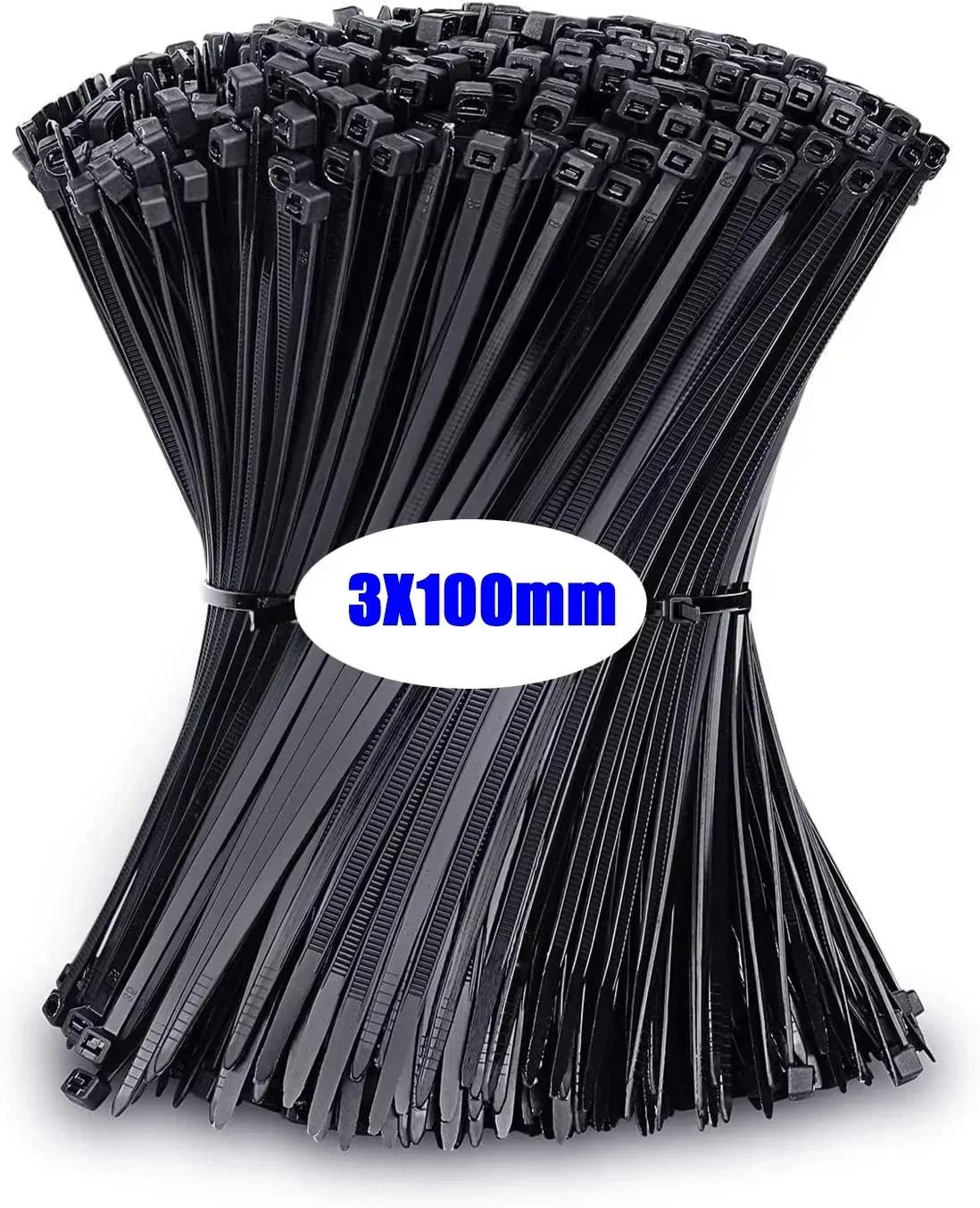 

10-1000 pcs plastic clamping collar rilsan Cable ties clamp greenhouse plastic clamps self-tightening plastic necklace belts 100pcs