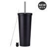 830ml Stainless Steel Insulated Tumbler With Wide Opening Straw Lid Bubble Tea Coffee Water Vacuum Thermos Cup Office