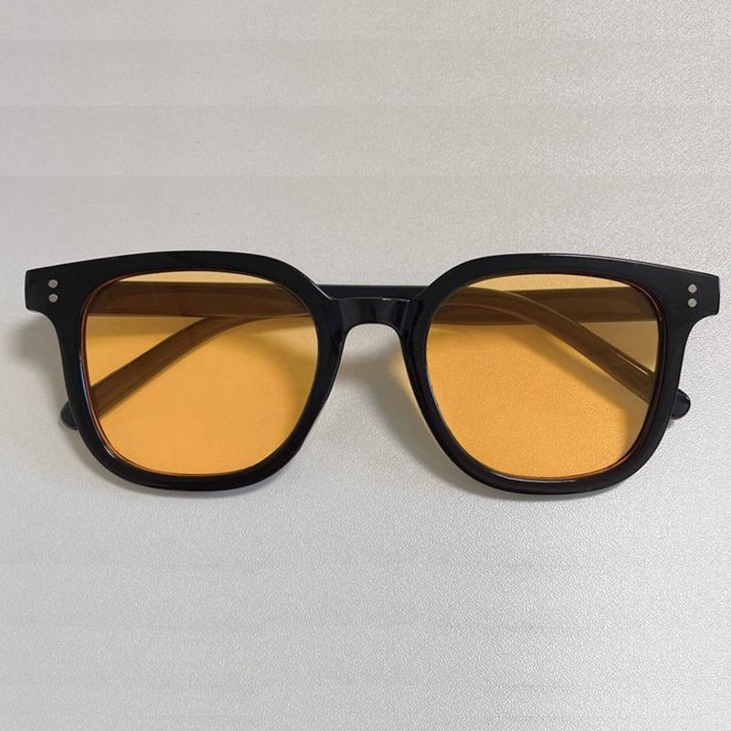 Lunettes de soleil pour femmes, monture noire, poudre, blush, sans maquillage, embellissement de soi, monture carrée large