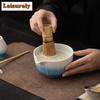 8PCS Creative Melon Ribbed Matcha Tea Set Japanese Ceremonial Gradient Color Ceramic Bowl Powder Whisk Gift Set Box Starter Kit