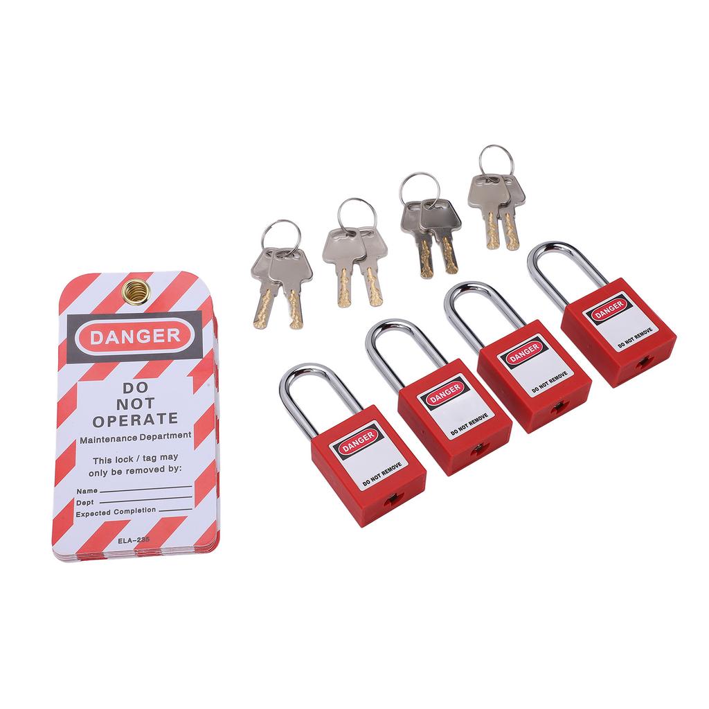 Electrical Lockout Tagout Kit with Safety Padlocks Keys Loto Tags for Industrial Chemical Electric Power