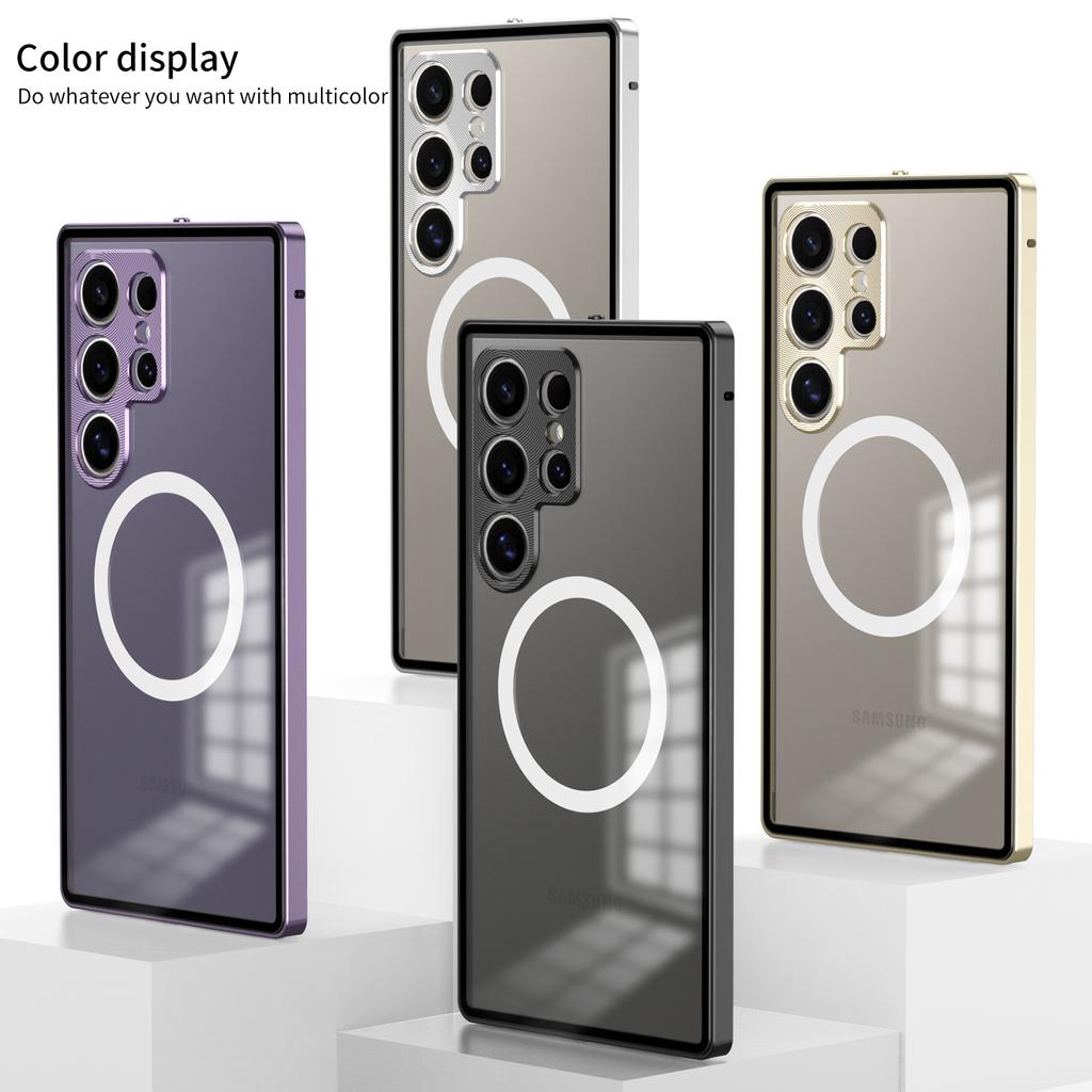 Suitable for Samsung S25ULTRA Buckle Mobile Phone Case S24PLUS Metal Single Sided Magnetic Eye Protection Cover