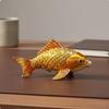 Alloy Golden Carp Figurine Fishing Ornament Rhinestone Accents Koi Trinket Box for Office