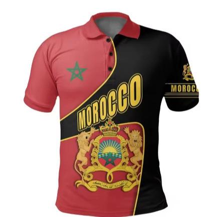 Morocco Polo Shirt Morocco National Flag 3D Printing Men and Women Casual Oversized Short Sleeve T