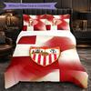 Ropa de Cama Temática Sevilla FC Juego de 3 Piezas Funda Nórdica Ropa de Cama Decorativa Para Habitación de Adolescentes Decoración del Hogar