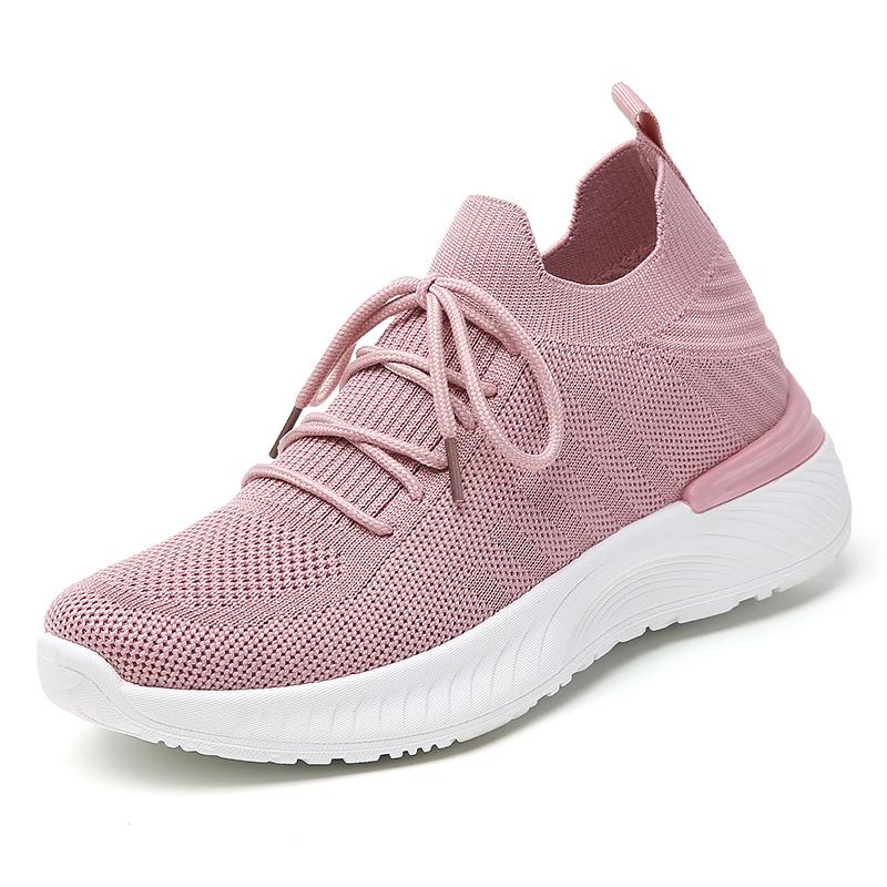 Breathable Mesh Women Running Shoes Lightweight Casual Sports Shoes Knitted Flats Walking Socks Shoes