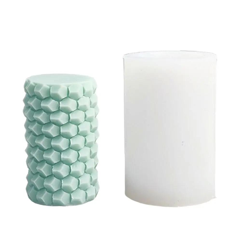 3D Cylinder Candle Mold DIY Silicone Candle Mold Cake Resin Molds 3D Art Wax Candle Making Mould Silicone Handmade Soap Molds