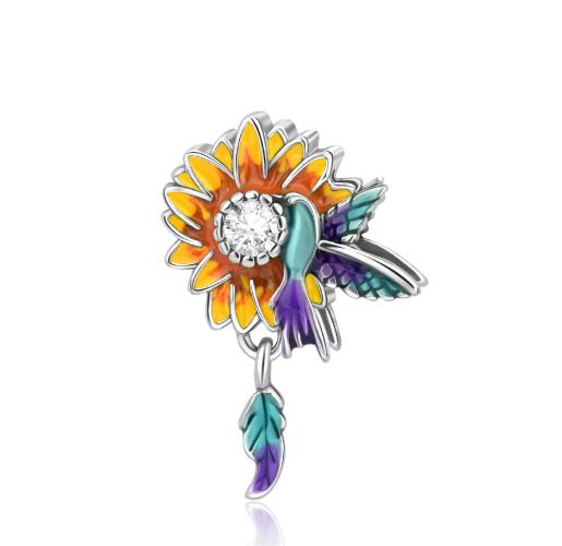 New Golden Sunflower Copper Charms Lucky Stars Beads Fit Bracelets & Necklaces Sun Moon Diamond Pendant Jewelry Diy