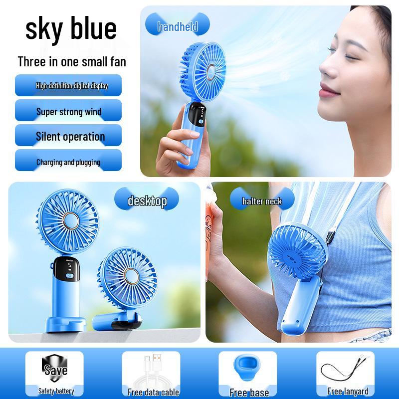 

Rechargeable Mini Portable Handheld Fan - Strong Wind, Foldable, Desktop-Compatible, Compact Gift Fan Battery Life 4-7h