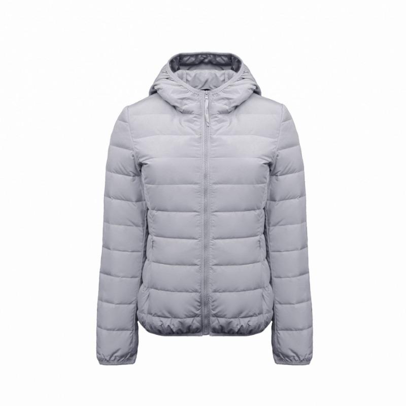 Feather Women's 90-fleece Solid Color Light and Thin Women's Clothing Hooded and Hooded Seamless Down Jacket Short Large Size Jacket