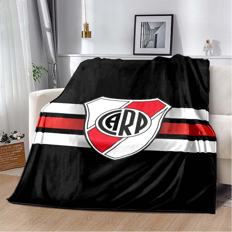 River Plate Team Collage Red Glow Flannel Blanket Argentine Football Throw Blanket Sports Fan Bedroom Warm Sofa Cover