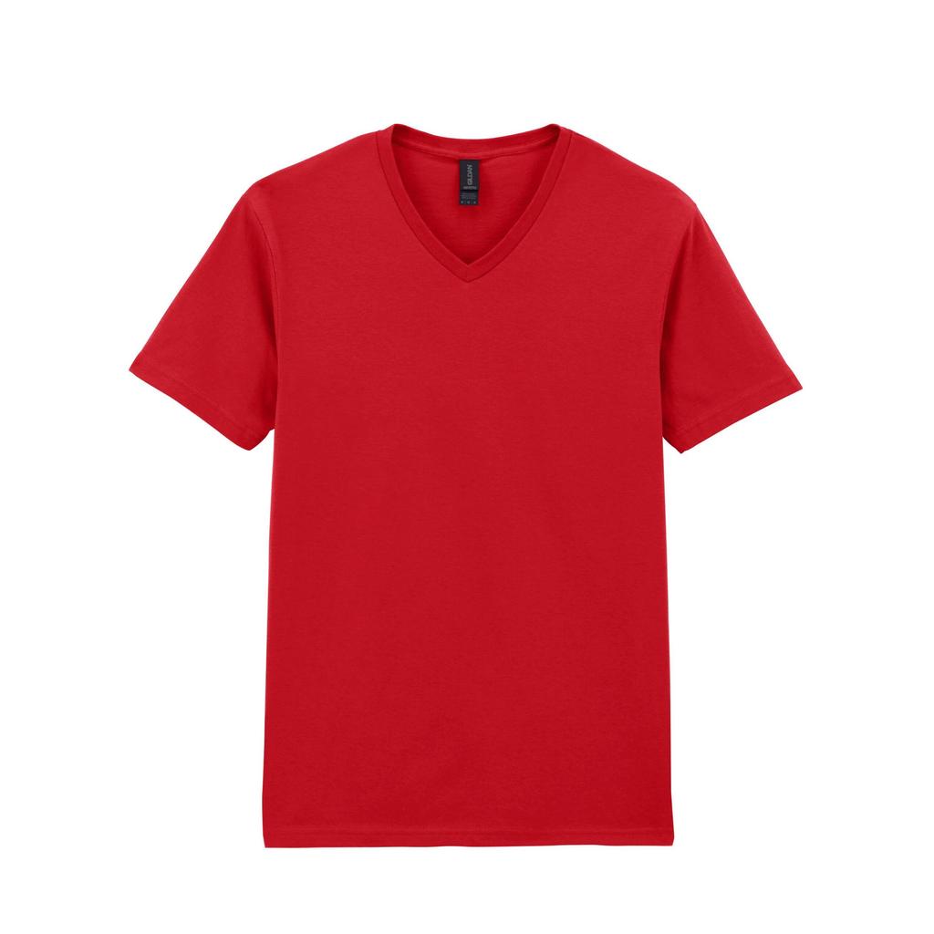 Gildan Weiches Herren-T-Shirt mit V-Ausschnitt und kurzen Ärmeln