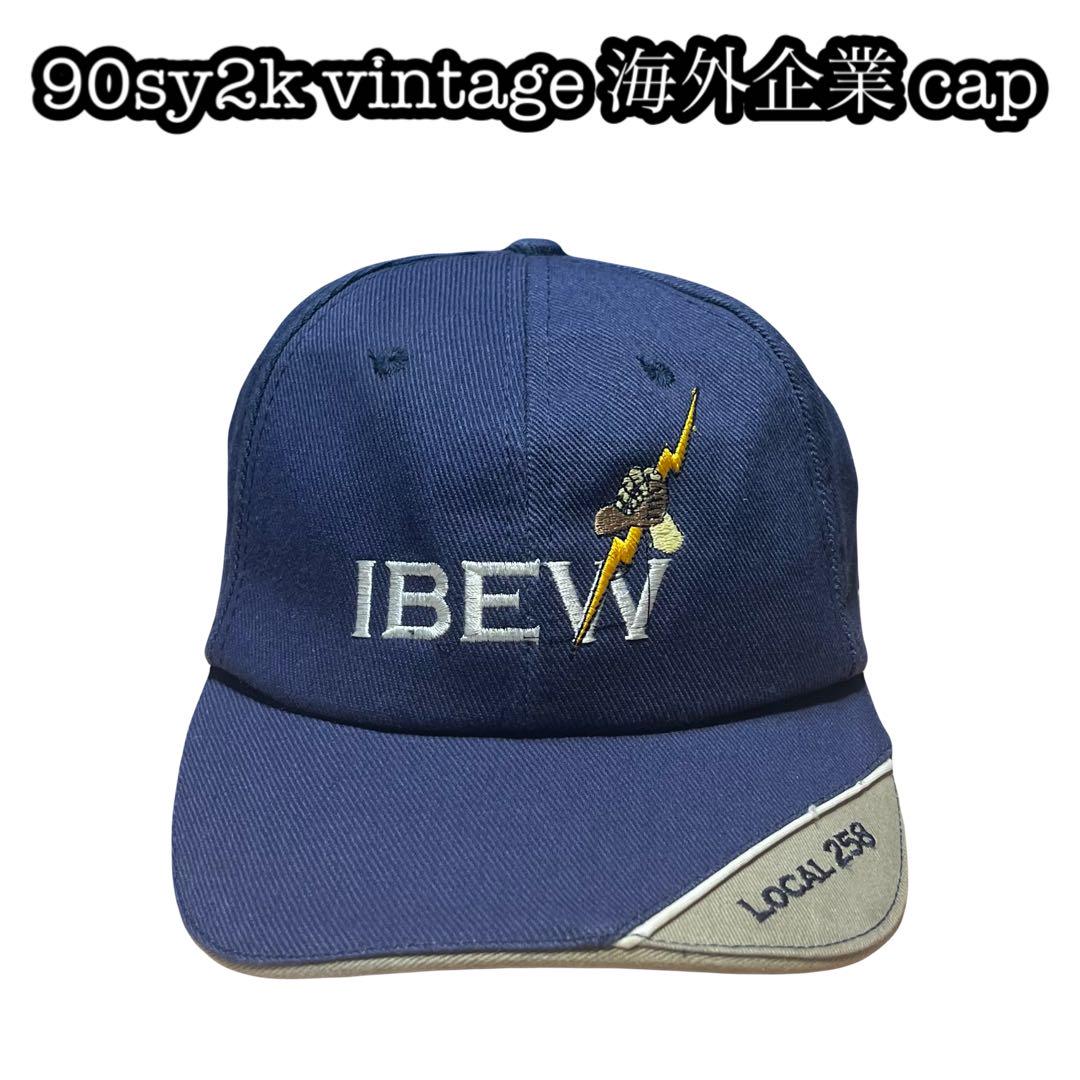 

[USED] 90sy2k Vintage Overseas Company Old Cap Embroidered Navy