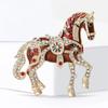 Elegant Cartoon Horse Brooch With Enamel Finish And Sparkling Rhinestones Lapel Pin For Casual Or Formal Outfits