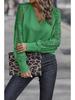 European & American Women's V-neck Lace Knitted Sweater - Loose Casual 2024 Spring/Summer Fashion Top