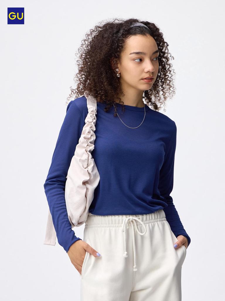 Uniqlo Gu SofT Sheer Crew Neck T shirT  Long Sleeve 