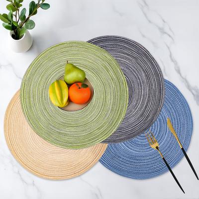 Cotton Yarn Thermal Insulation Mat, Coaster, Western Food Mat, Dining Table Mat, Anti-scalding Japanese-style Woven Round Dining