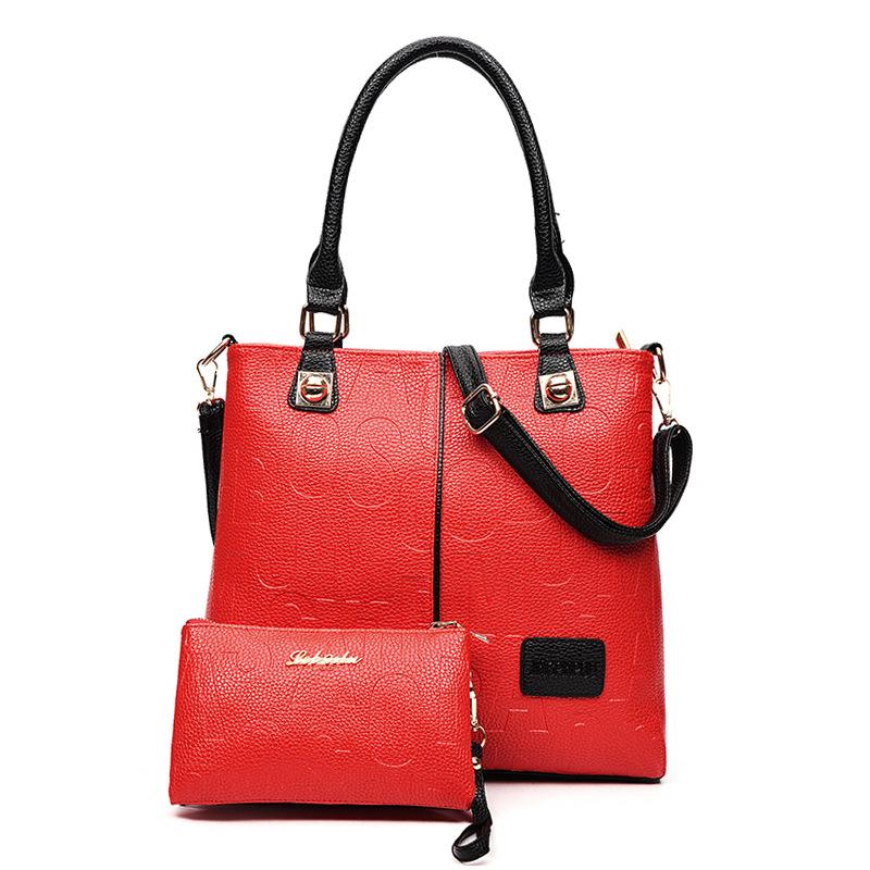 Nová módní dámská kabelka barevně sladěná taška přes rameno taška pro matku a dítě embosovaná velkokapacitní taška messenger taška na zápěstí