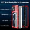 For iPhone 16 15 Plus 14 Pro Max IP68 Waterproof Phone Case Metal Shockproof Magnetic Cover Screen Protector Heavy Duty Shell