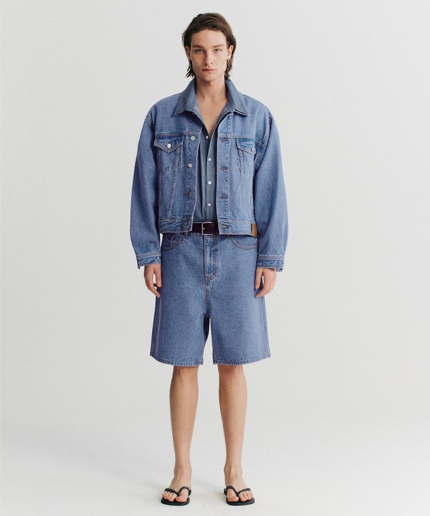 OIOI COLLECTION Comfort Denim Shorts_Light Blue